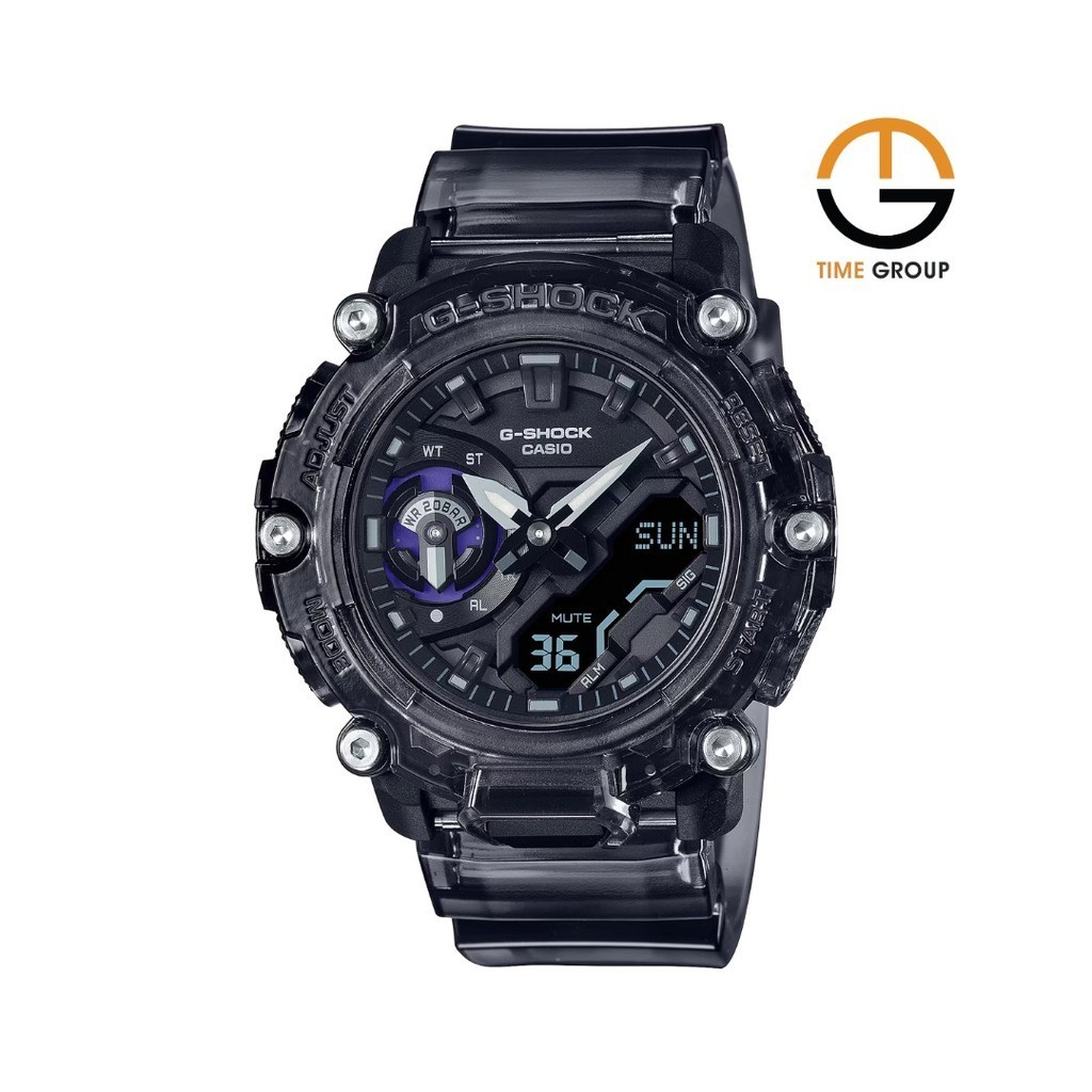JAM TANGAN PRIA G-SHOCK GA2200SKL-8AD GA-2200SKL-8A SOUND WAVE SERIES BLACK TRANSPARAN SKELETON RESI