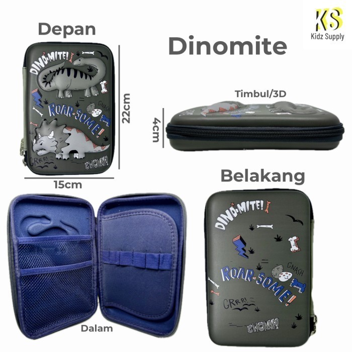 

promo ✨ -Tempat Kotak pensil hardcase smgle anak laki karakter timbul 3D - Dinomite