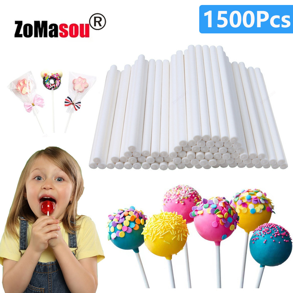 

20-1500Pcs Solid Core White Paper Lollipop Sticks For Party Dining Chocolate Sugar Candy Lolly Pop Sucker sticks Cake Pop Stick