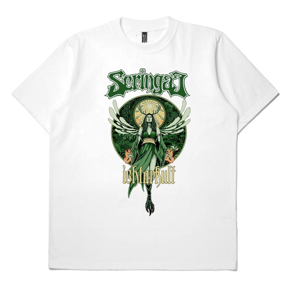 【COD】 NEW T-shirt Band Seringai Ishtarkult x Jager Meister ft Danilla Riyadi White KAOS