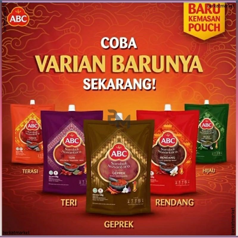 

Abc Sambal Nusantara Teri Geprek Rendang Terasi Hijau Pouch 180gr Sachet 18gr Isi 10Pcs 135 275 335 ML 1KG Kacang Saos Botol Extra Bawang Pedas Kacang Asli