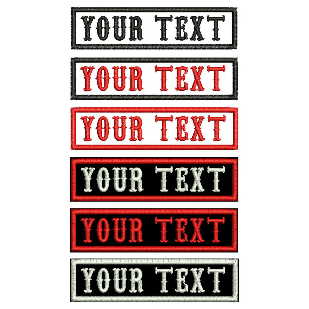 

4 inches wide Rectangular custom name text(English uppercase letter ONLY) iron on patches military patches for clothing bag