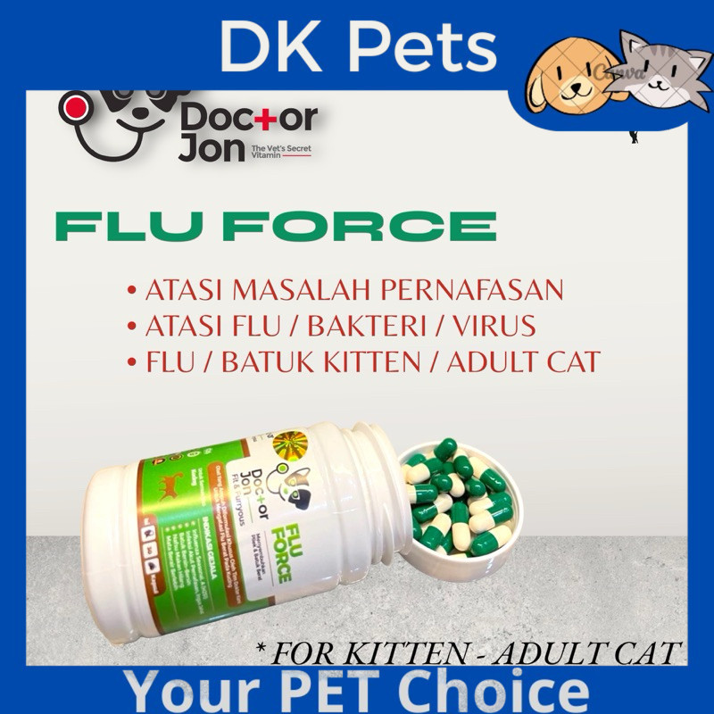 Doctor Jon Flu Force (HIJAU) Obat Flu / Bersin / Ingusan Kucing Catflu