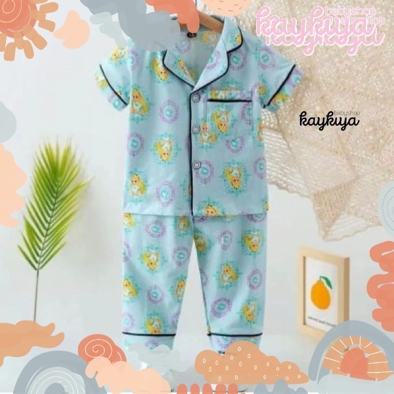 PIYAMA ANAK IMPORT KANCING DEPAN 4-6 TAHUN BY KAYKIYA