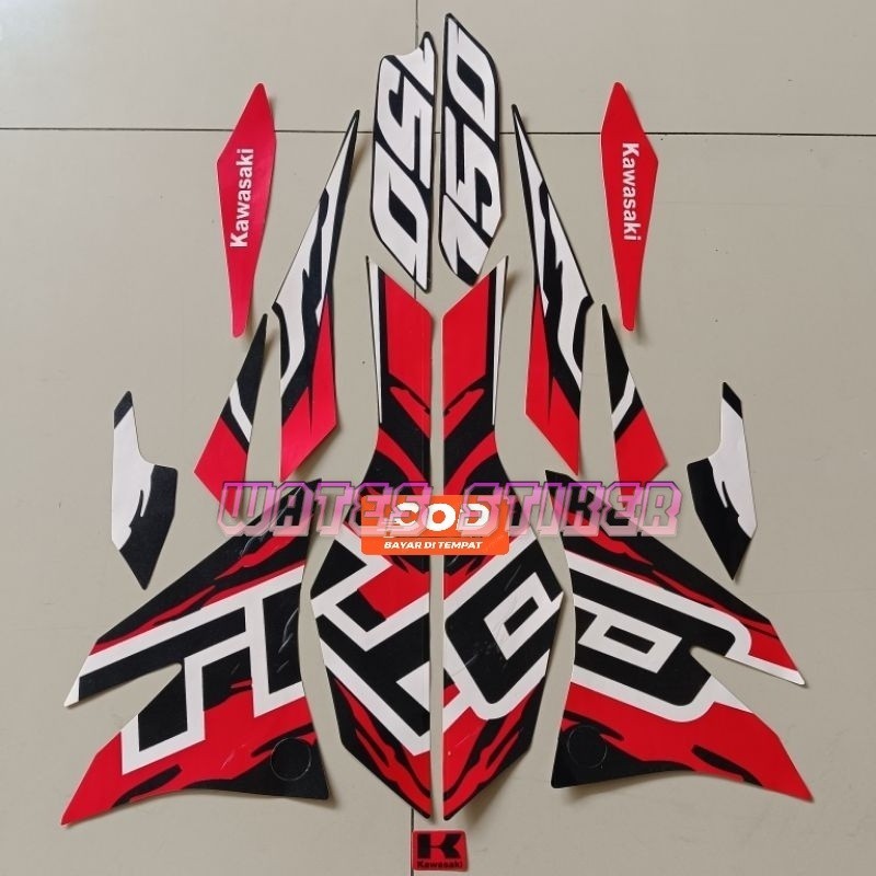 Striping Decal Polet Sticker motor kawasaki D-Tracker dtracker 2020 2021 2022 se hitam merah list