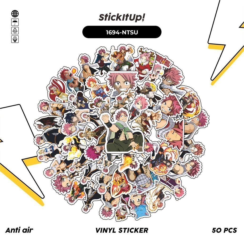 

COD✨ 100 Pcs Stiker FAIRY TAIL CHARACTER NATSU DRAGNEEL 01 Lucu Anti Air Untuk Dekorasi Notebook Sepeda Skateboard Handphone DIY