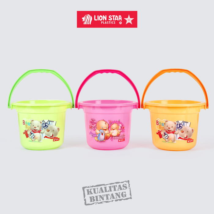 Ember Kecil Mini Pasir Plastik Gagang Lion Star PL-8 Pail 0.5 Gallon
