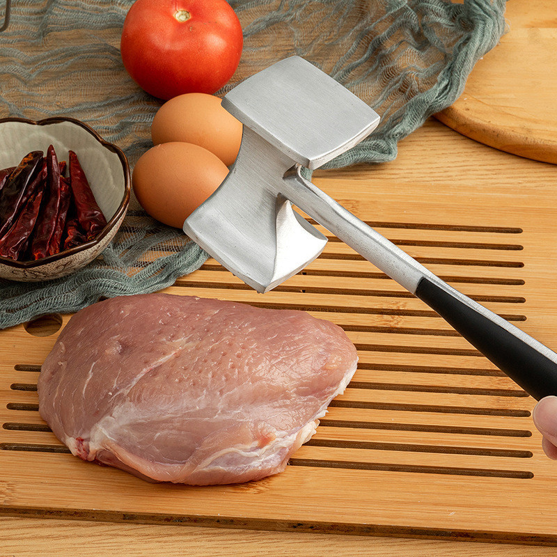 Meat Tenderizer Hammer With Comfortable-grip Handle Dual-side Meat Mallet For Kitchen Heavy Duty Ste