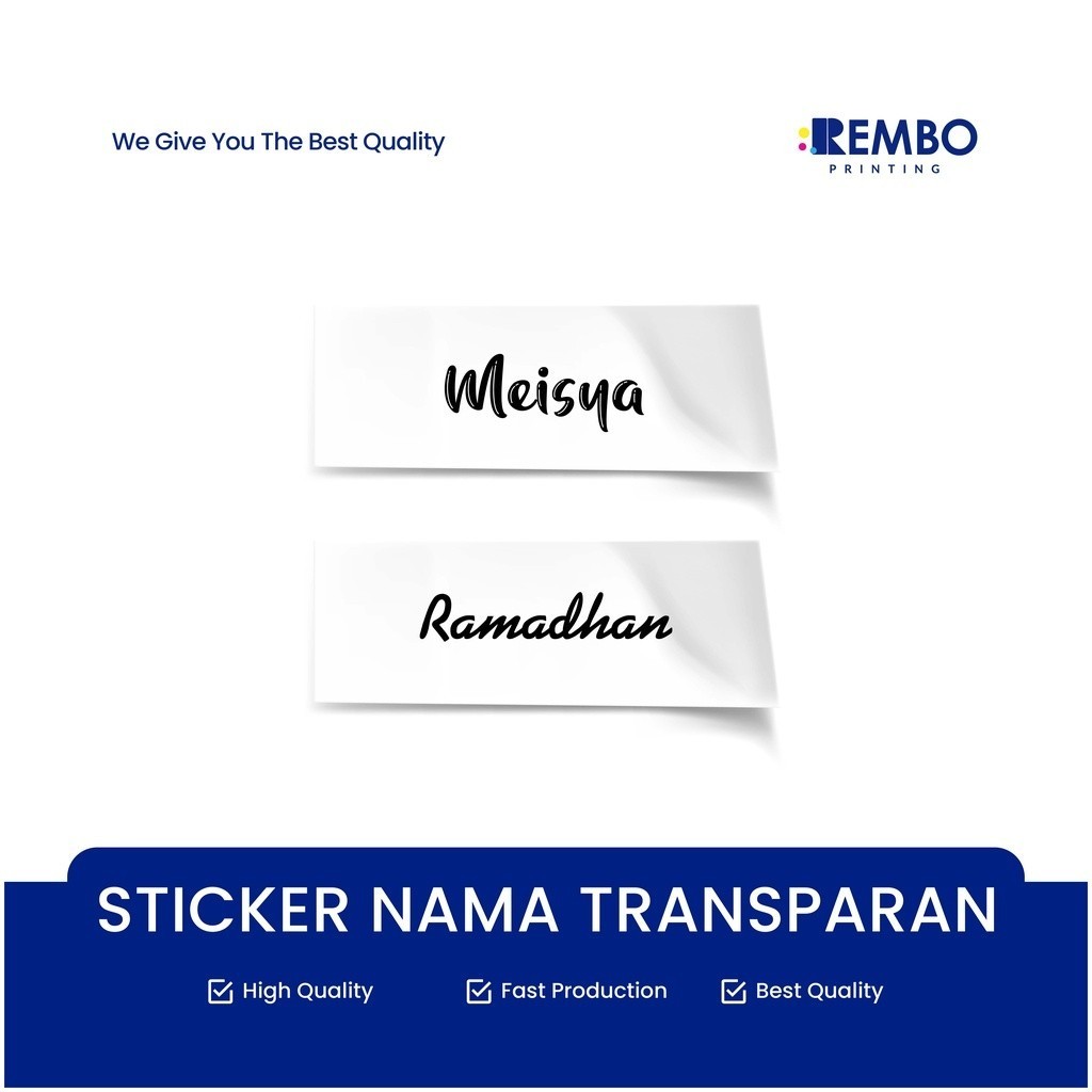 

Cetak Sticker Nama Transparan - Label Nama - Sticker Nama - Sticker Nama Pernikahan TERLARIS