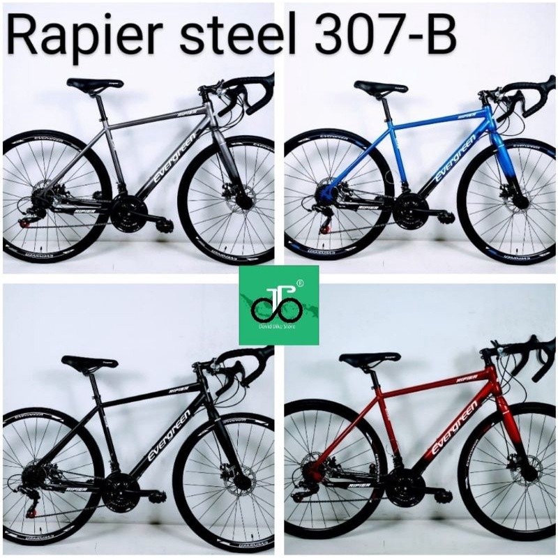 Sepeda Balap 700c Road bike Evergreen Rapier Steel 307 B