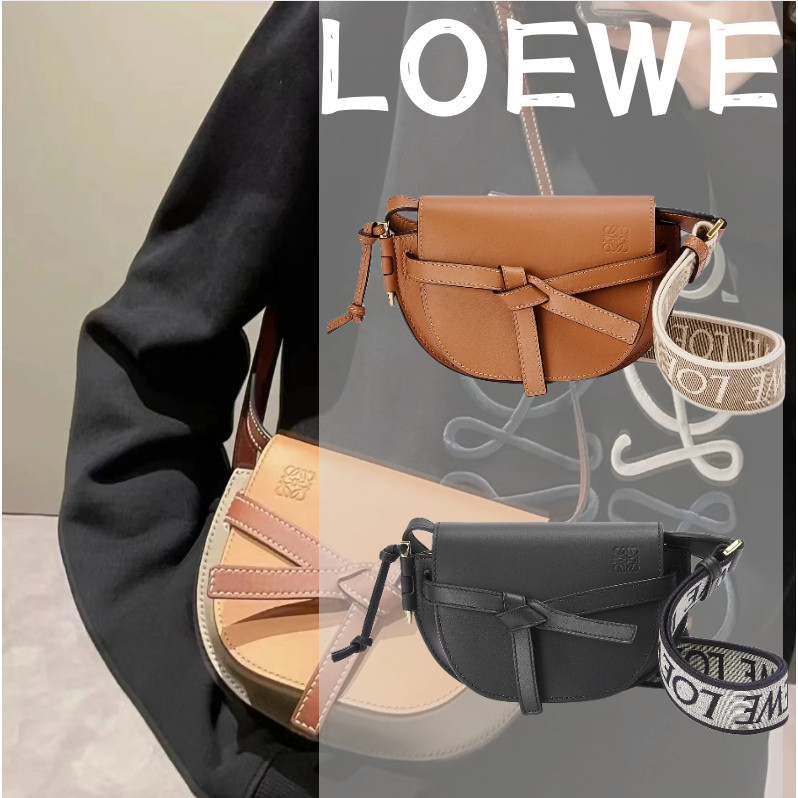 LOEWE mini soft cow leather jacquard Gate Dual handbag/women's bag/crossbody bag/new style