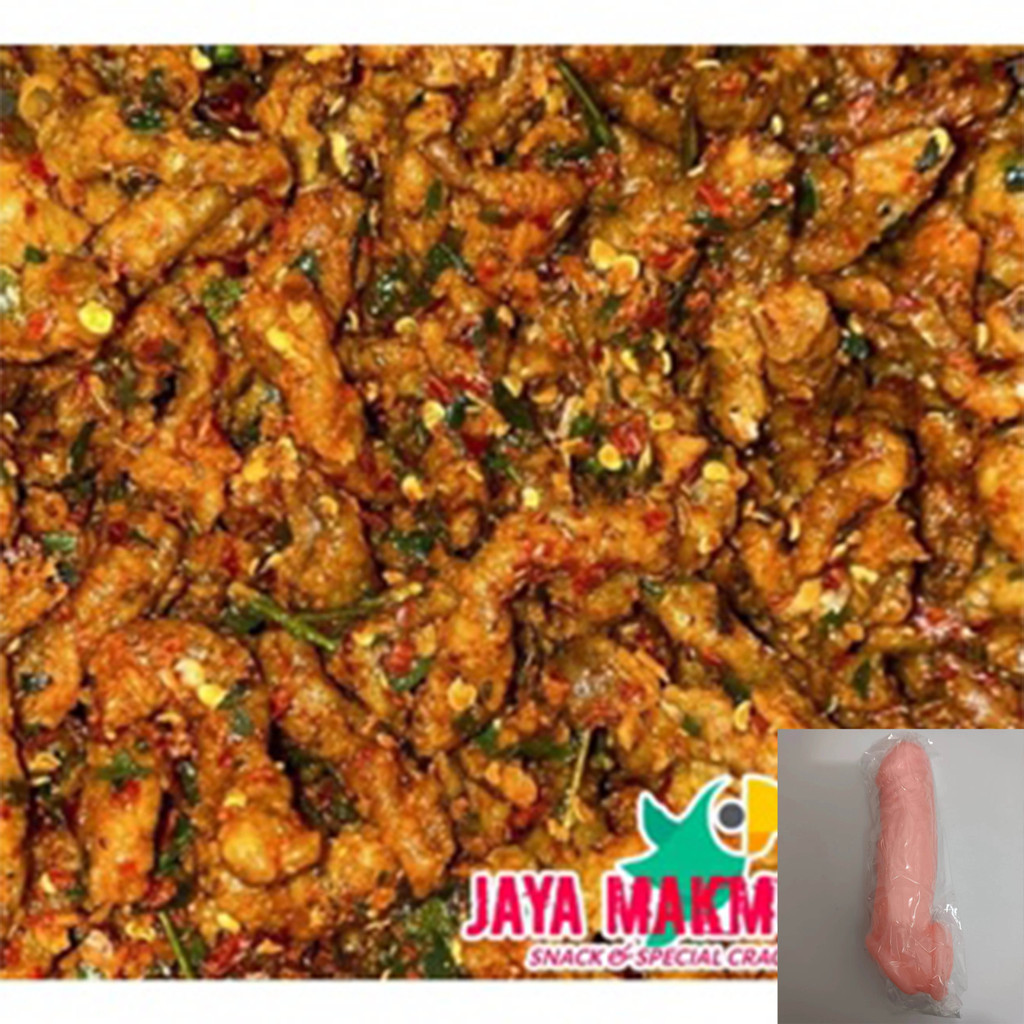 

keripik usus pedas daun jeruk crispy