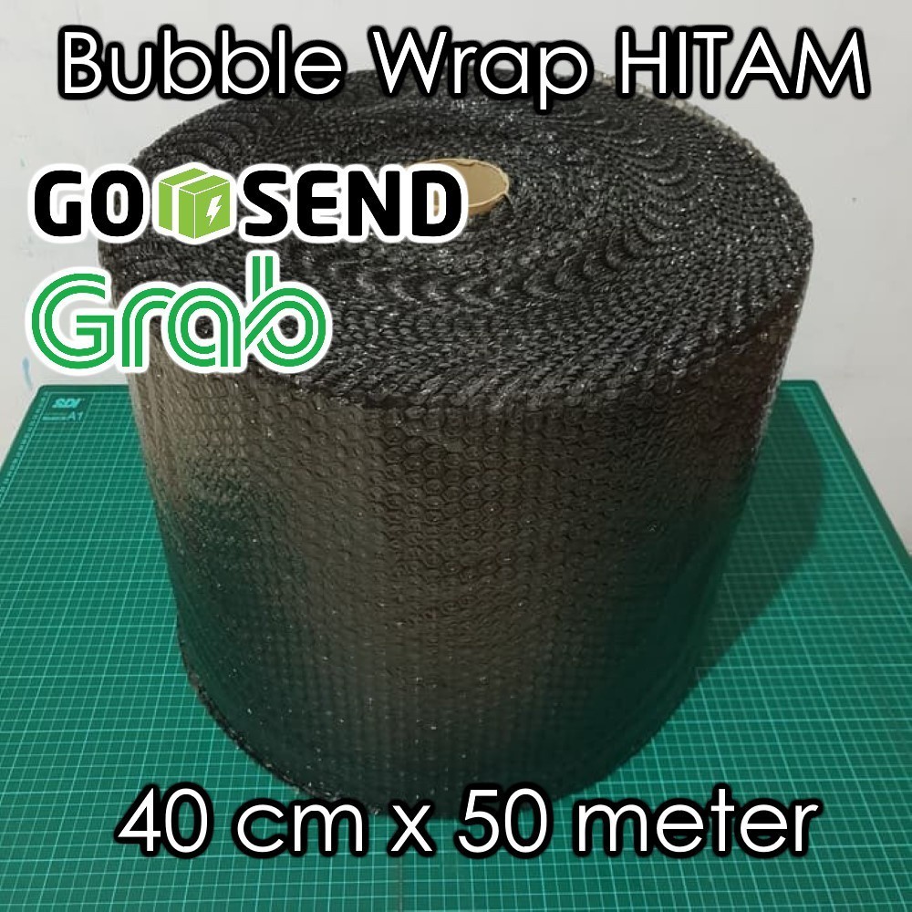 

Bubble Wrap 40cm X 50m HITAM Wrapping Plastik Gelembung Pengaman Packing Black Pekat