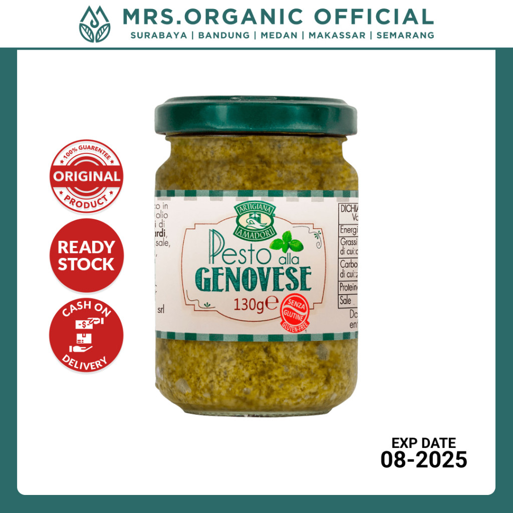 

Saus Genovese Sauce Bumbu Masak Pasta Italia Artigiana Amadori Pesto Alla Genovese 130gr - Topping Spagheti Pizza