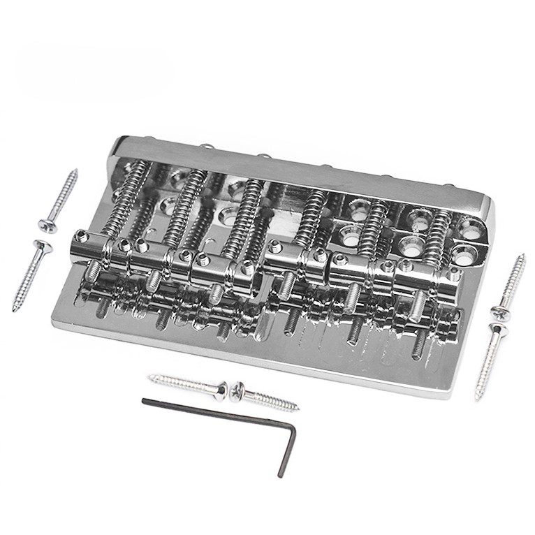 Znic Alloy 6 String Bass Bridge 102.5x54MM Fixed Bass 16x5MM Bridge Bottom Through String Heavy Load