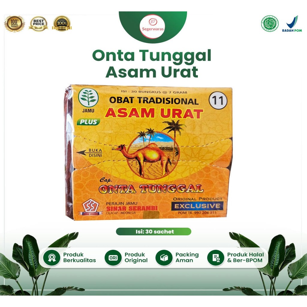 

Jamu herbal obat tradisional asam urat - cap unta onta tunggal no 11