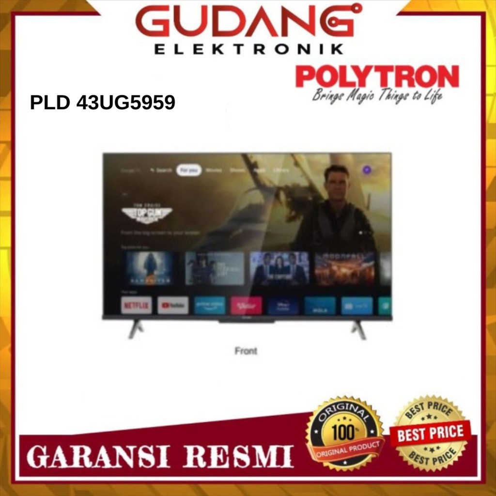 LED 43" POLYTRON PLD-43UG5959 SMART GOOGLE TV POLYTRON PLD 43 UG 5959