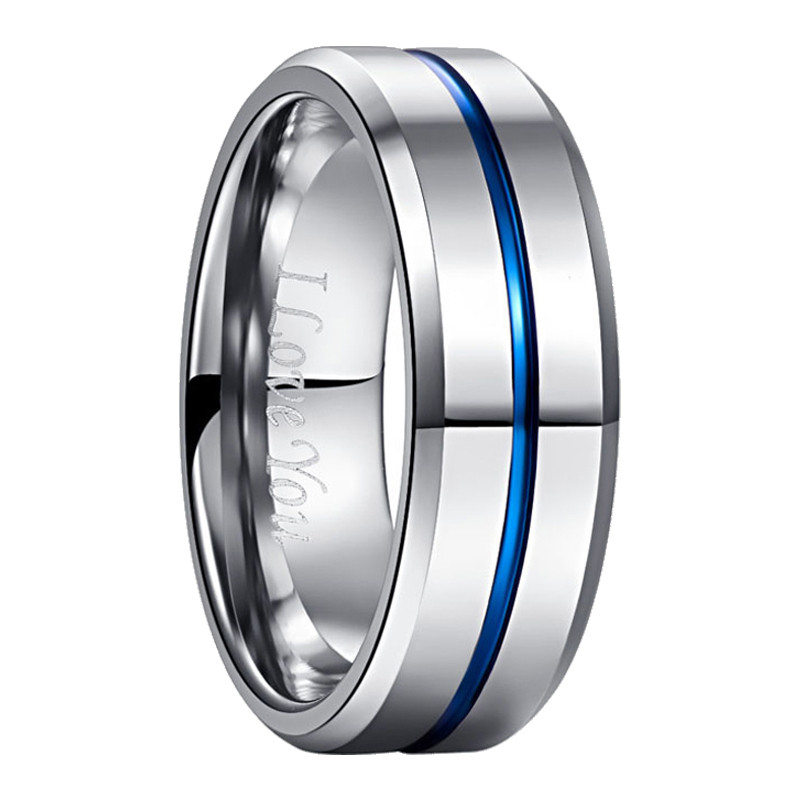 Tungsten Carbide Ganesha Ring - 8mm Wedding Band, Scratch Resistant, For Men & Women - View #12