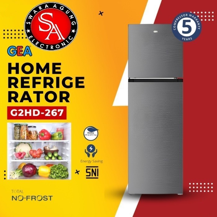 Kulkas 2 Pintu 267 Liter GEA Type : G2HD267 (No Frost) Medan