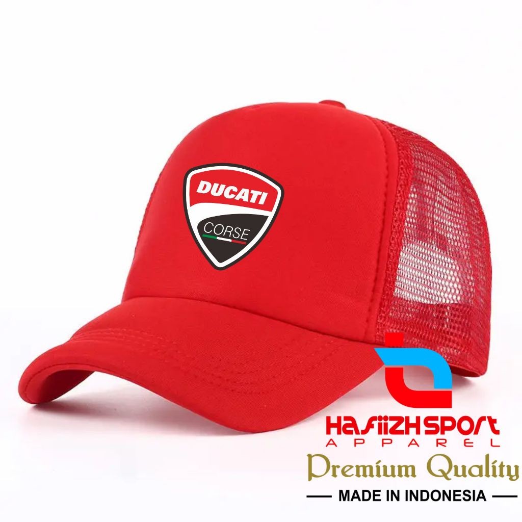 TOPI JARING RACING LOGO DUCATI CORSE