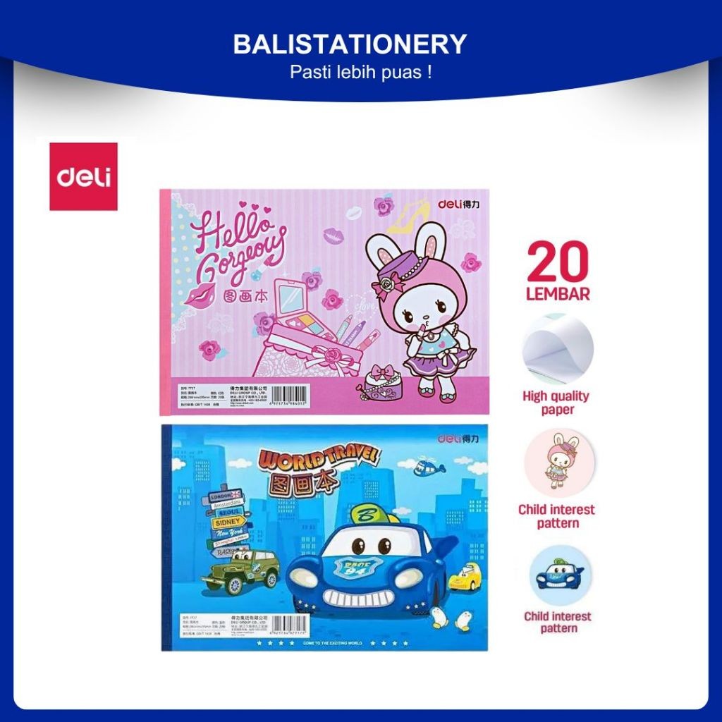 

globalmart.id - Drawing Book Buku Gambar A4 20 Lembar Deli