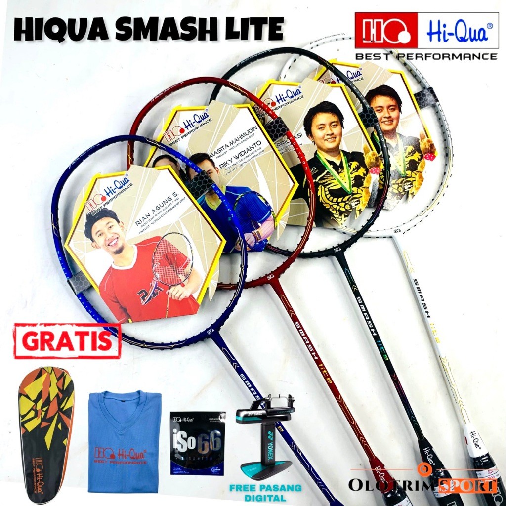 Raket Badminton HIQUA SMASH LITE 32LBS 100% ORIGINAL HIQUA