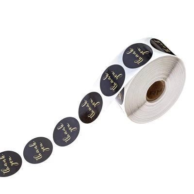 

Promo 1 roll isi 500 ukuran 3.8 cm sticker label Stiker Bulat Terima Kasih hitam gold Homemade