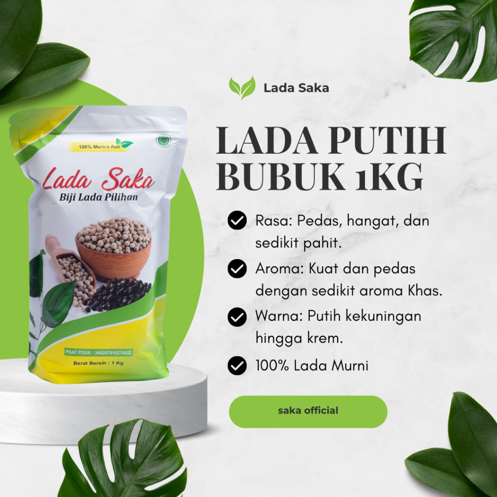 

Lada Putih Bubuk Murni 1 kg / White Pepper Powder