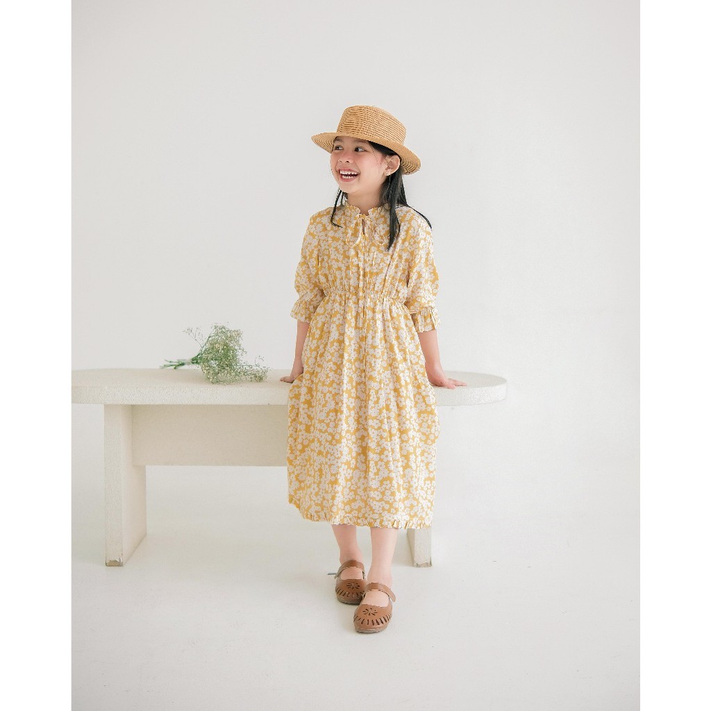 WA28UJ MARME MIDI DRESS | Dress Anak Perempuan | Dress Anak Motif | Midi Dress Anak  | Dress Katun R