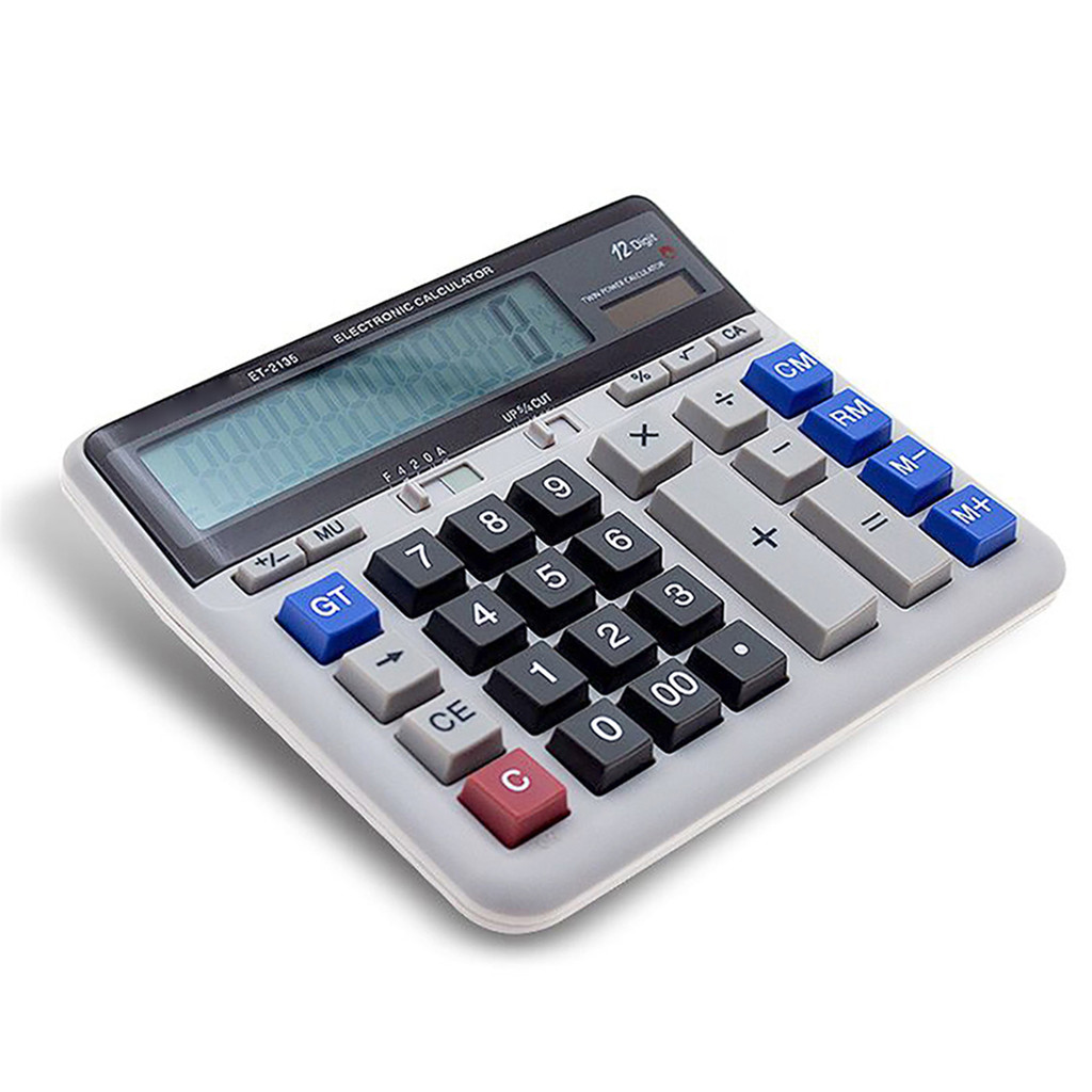 

Large Computer Electronic Calculator Counter Solar & Battery Power 12 Digit Display Multi-functional Big Button