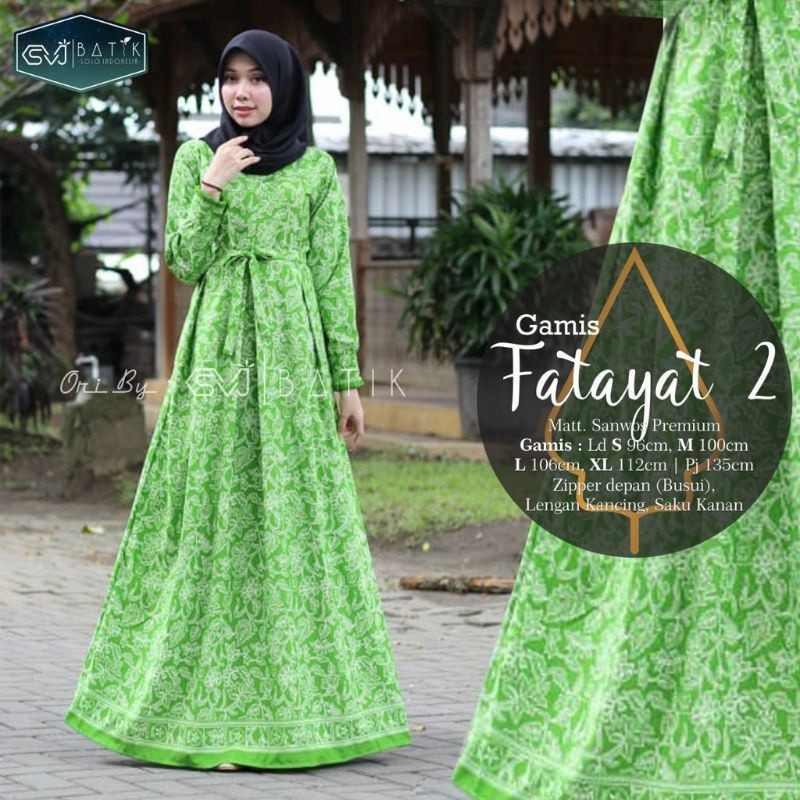 BAGASKARA - GAMIS MUSLIMAT NU TERBARU BAJU SERAGAM IBU PENGAJIAN FATAYAT LOGO NU SET DRESS HIJAU JIL