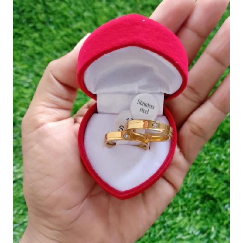 CINCIN COUPLE TITANIUM GOLD CINCIN TUNANGAN CINCIN LAMARAN COD Stainless Rings EMAS 24K