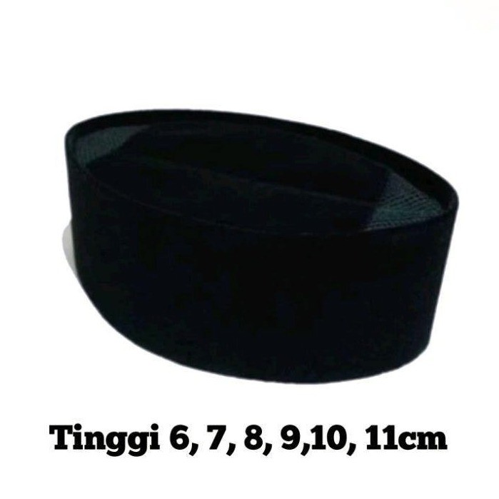 Songkok dewasa peci kopiah hitam kopiah hitam tinggi 6cm,7cm,8cm,9cm,10cm