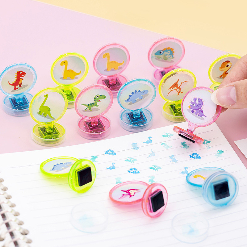 

10pcs Children's Stamps Cartoon Cute Dinosaur Animals Kids DIY Scrapbooking Kids Stamp Stamps Scrapbooking Bonus Toys