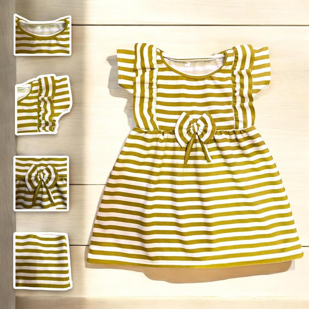 Vipa - Spesial 10.10 Baju Dress Anak Perempuan Premium Umur 0 - 5 Tahun Bahan Knit Gaun Pesta Kekini