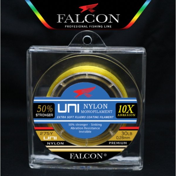 Senar Tali Benang Pancing Falcon UNI 275yards Yellow NV Night Vision Senar pancing kuat