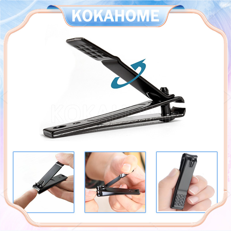 gunting kuku stainless steel hitam matte/gunting kuku yang tajam/alat jepitan potong kuku pedicure m