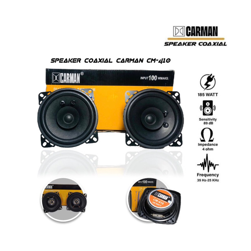 Speaker Pintu Mobil Coaxial 4 inch Carman CM-410