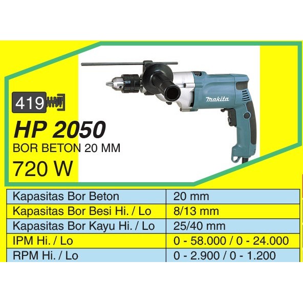 MAKITA HP 2050 MESIN BOR 13MM