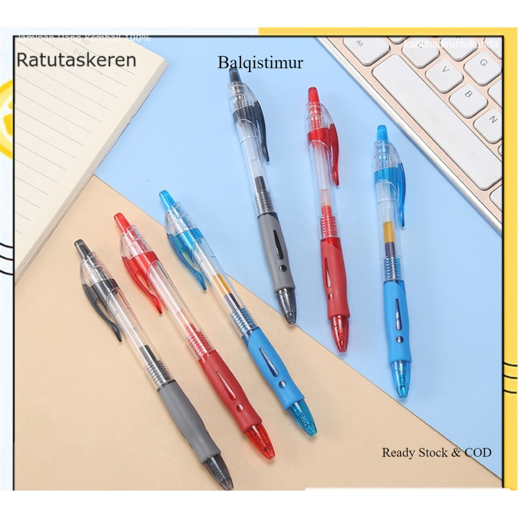 

BALQIS PULPEN STANDARD CETEKAN TRANSPARANT PENA GEL 0.5MM ALAT TULIS KANTOR SEKOLAH PEN PENCET TINTA CAIR BOLPOINT POLOS MURAH KEREN READY STOK