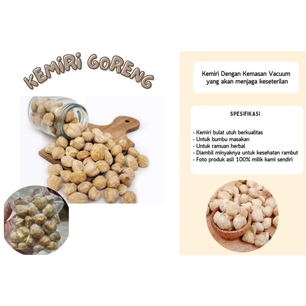 

Kemiri Bulat 100gr / Biji Kemiri Utuh Asli / Kemasan dan Kualitas Kemiri Premium / N K