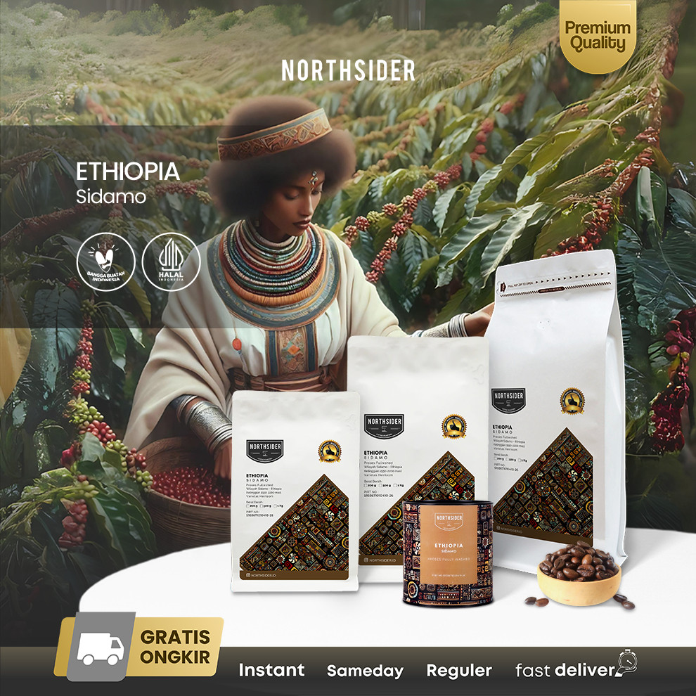 

Original Kopi arabika Ethiopia Sidamo fully-washed coffee