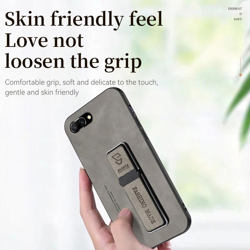 Casing HP Luxury Sheepskin Magnetic Leather Holder Phone Case Untuk Honor 10 Lite Soft Protect Stand