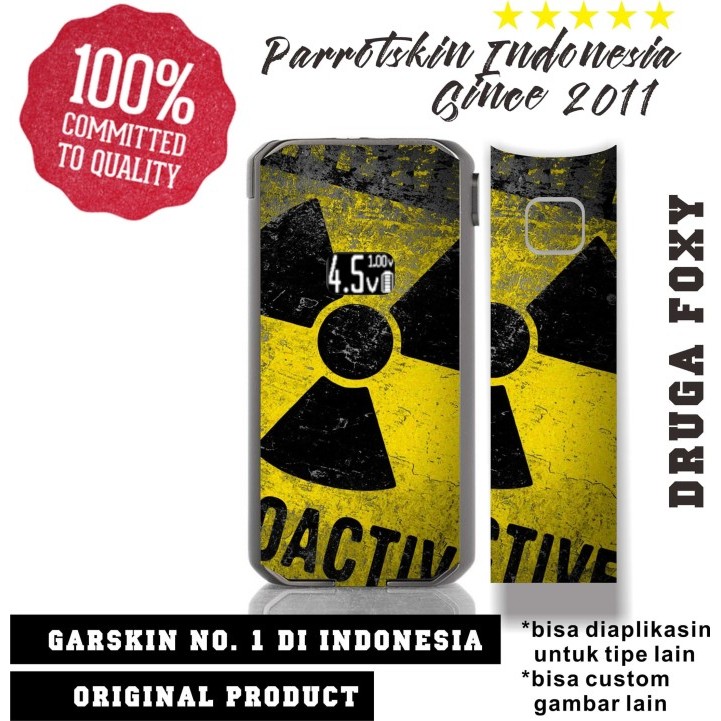 Garskin Skin mod Vape Druga Foxy Danger Radioactive Bisa custom by Urbanite store