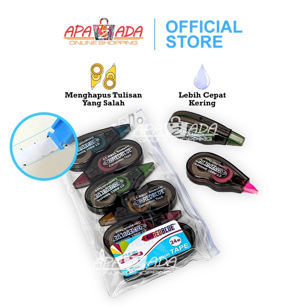 

Apazada - Correction Tape 24m Isi 6 / Cortape / Corection Tape Tipex / Tipex Roll / Correction Tape / Tip-Ex Kertas / Tipe-X CT-SQ03 Murah Berkualitas Bisa Cod