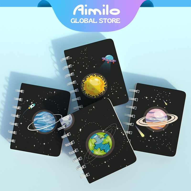 

Aimilo Notebook Mini A7 4in1 Set Buku Diary Aesthetic Buku Kecil Scrapbook 80 Lembar