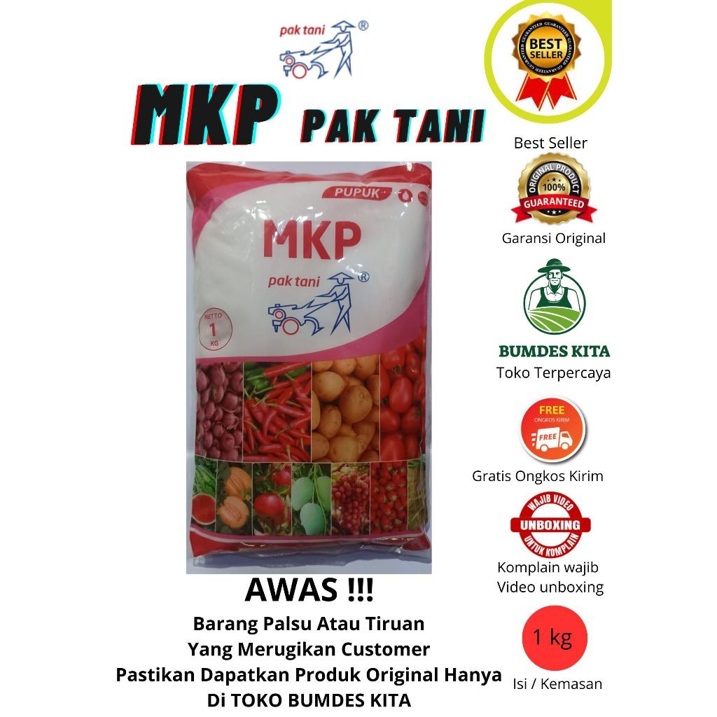 Pupuk MKP Pak Tani 1kg Original