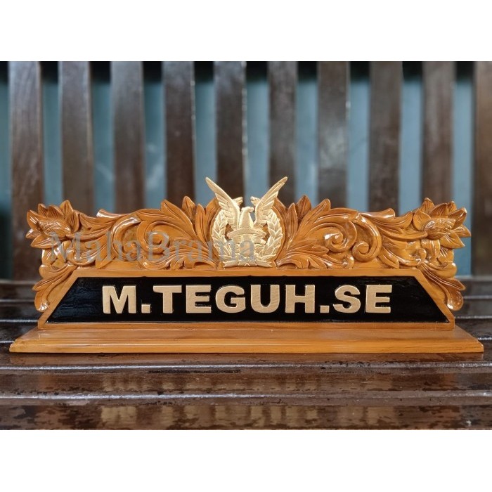 

papan nama kayu / PAPAN NAMA MEJA UKIR / PAPAN NAMA TNI / CUSTOM MB3212