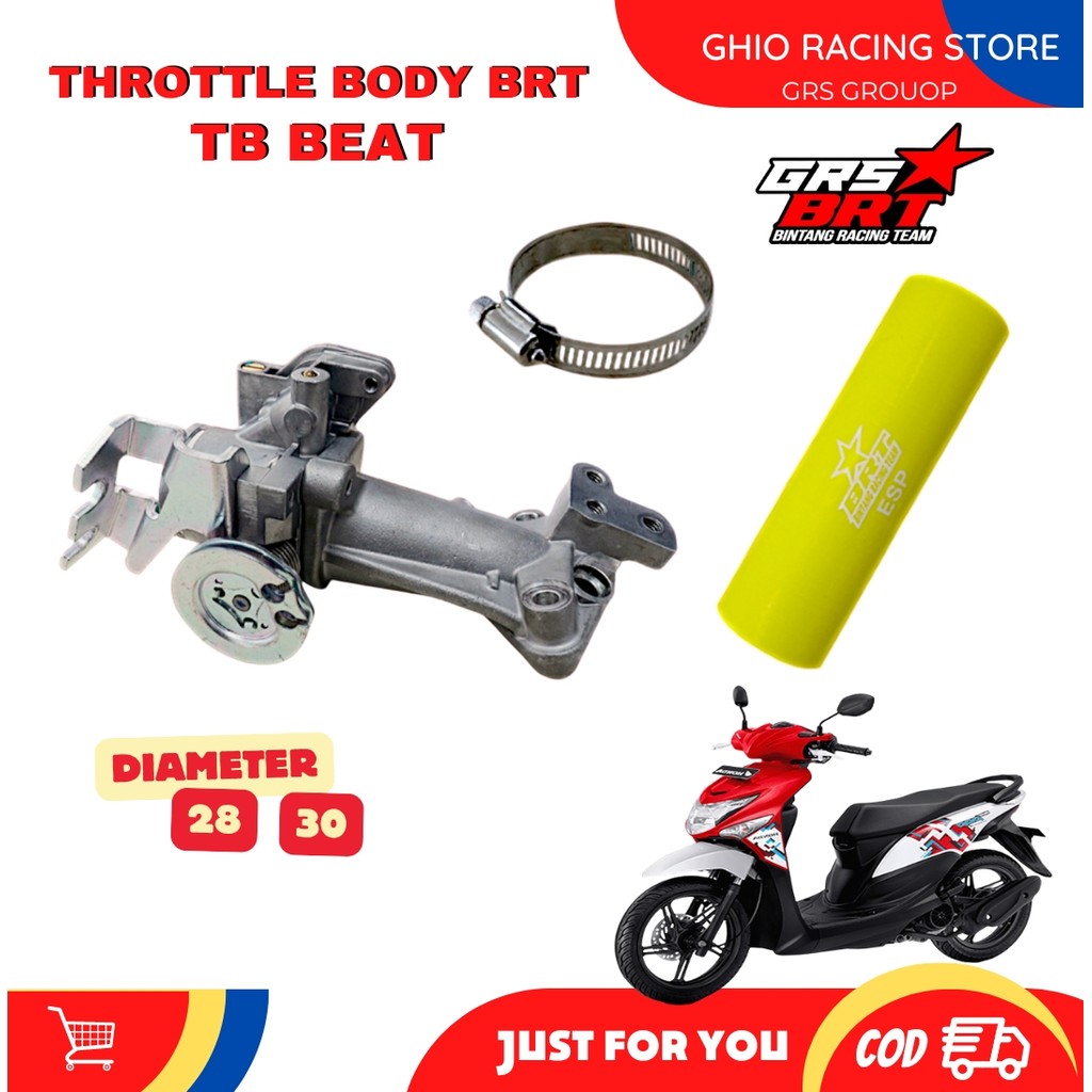 Ghio Racing Throttle Body BRT TB Beat Scoopy Spacy FI dan Beat POP Beat Scoopy Street ESP 28mm 30mm
