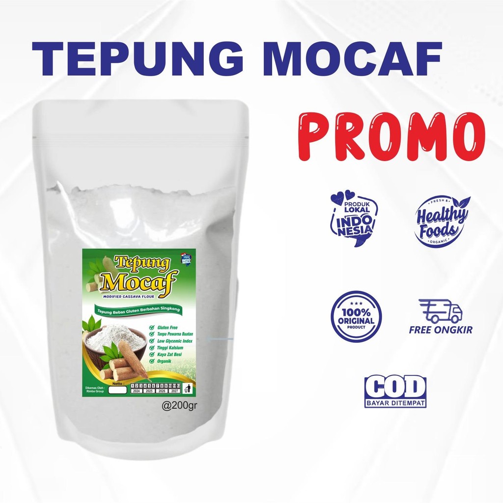 

TEPUNG MOCAF (GLUTEN FREE) 200gr /Tepung Singkong segar / Tepung Gorengan / Tepung Roti
